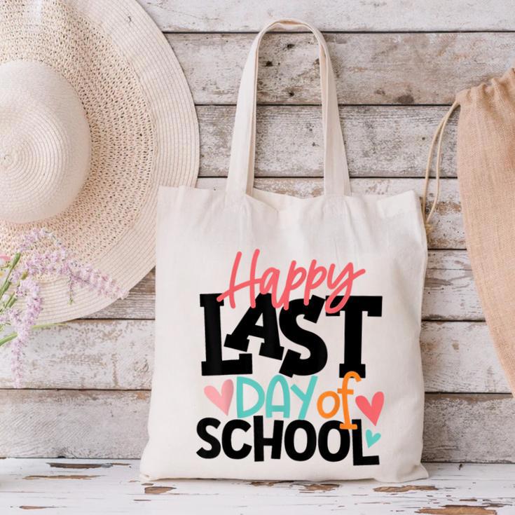Happy Last Day Of School Kids Teacher Student Graduation Canvas Tote Bag