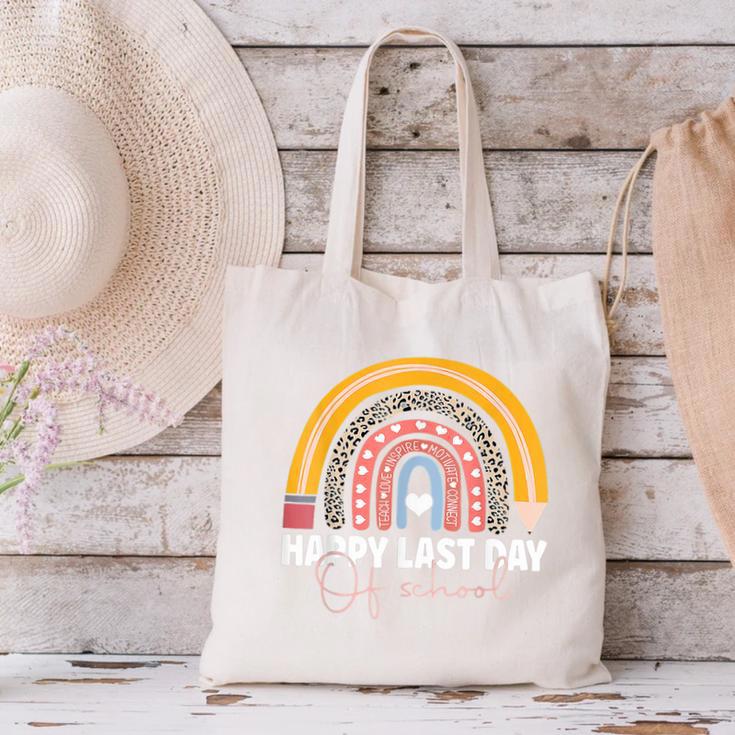 HAPPY LAST OF DAY SCHOOL Rainbow Teacher Student Graduation Canvas Tote Bag