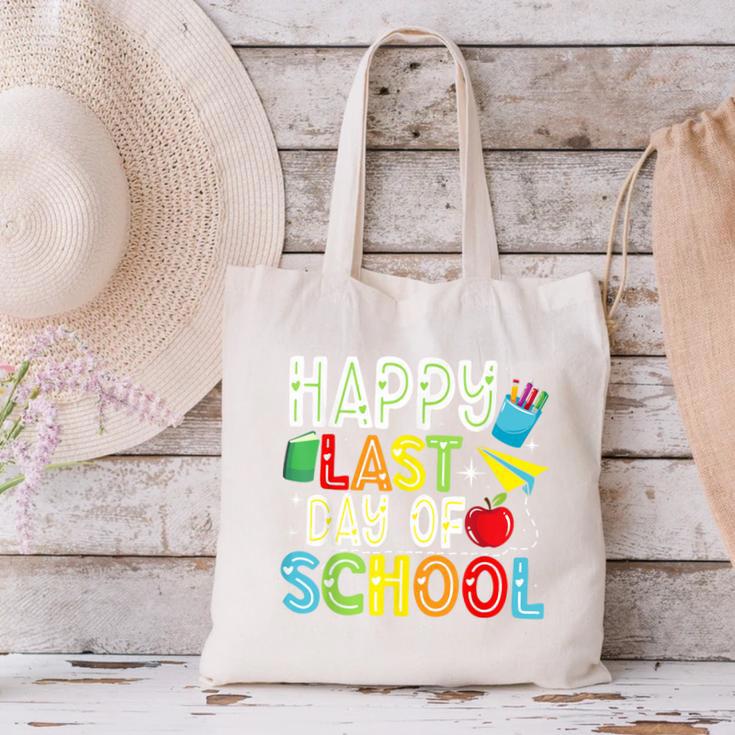Happy Last Day Of School Teacher Kids Boys Girls Graduation Canvas Tote Bag