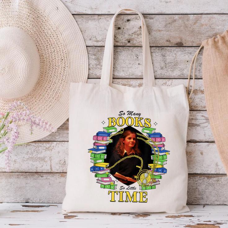 Harry Potter Hermione So Many Books So Little Time Portrait Canvas Tote Bag
