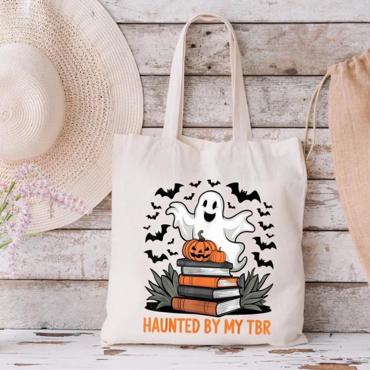 Haunted By My TBR Boo Halloween Book Lover Librarian Canvas Tote Bag Haunted By My TBR Boo Halloween Book Lover Librarian Canvas Tote Bag