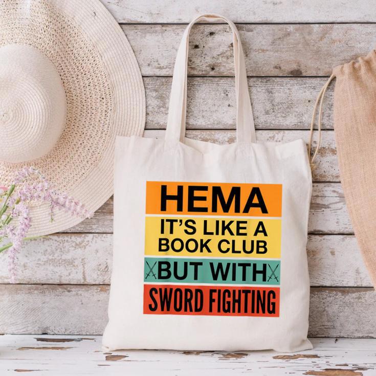 Hema Definition Like A Book Club With Swords Canvas Tote Bag