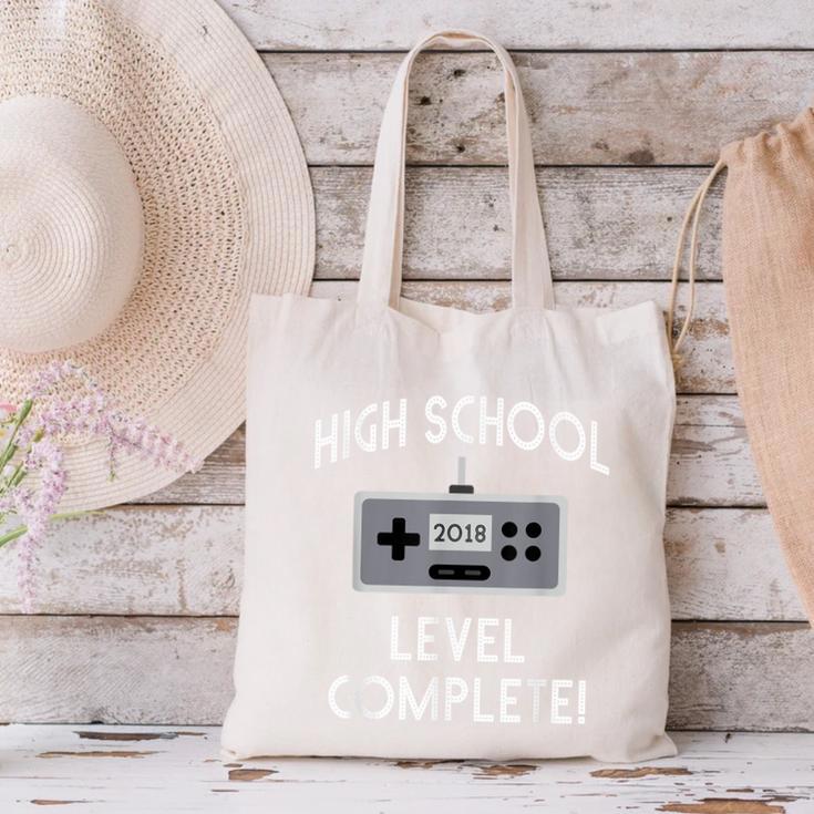 High School Graduation Shirt Level Complete Video Gamer Canvas Tote Bag