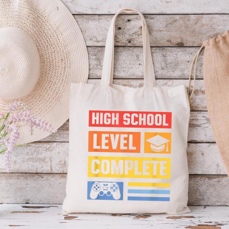 High School Level Complete Class Of 2024 Senior Graduation Canvas Tote Bag