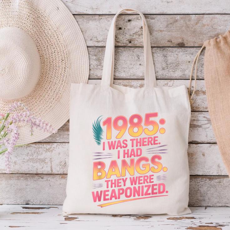 Hilarious 1985 Big Hair Bangs Joke For Gen X Nostalgia Canvas Tote Bag Hilarious 1985 Big Hair Bangs Joke For Gen X Nostalgia Canvas Tote Bag