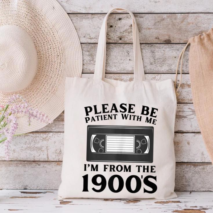 Over The Hill Please Be Patient I'm From The 1900s VHS Canvas Tote Bag Over The Hill Please Be Patient I'm From The 1900s VHS Canvas Tote Bag