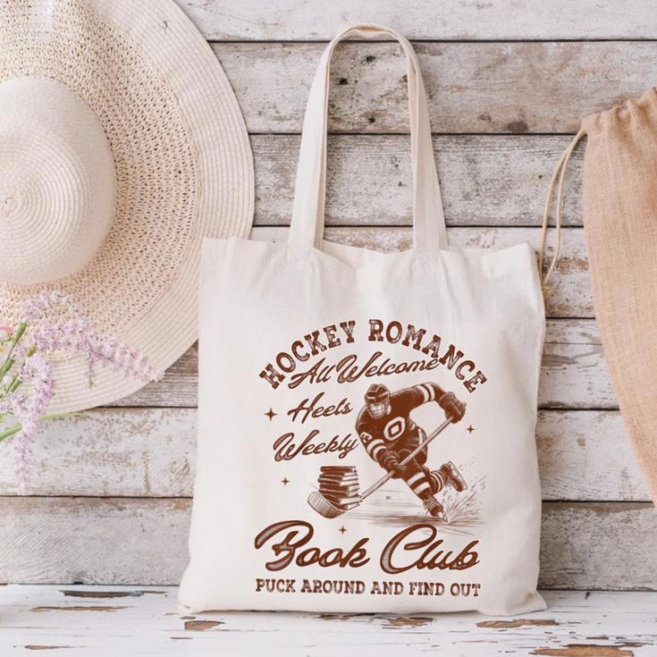 Hockey Romance Smut Reader Book Club Book Lover Bookish Canvas Tote Bag
