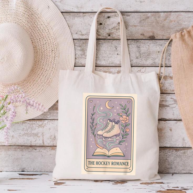 Hockey Romance Tarot Card Books Reader Cozy Reading Canvas Tote Bag