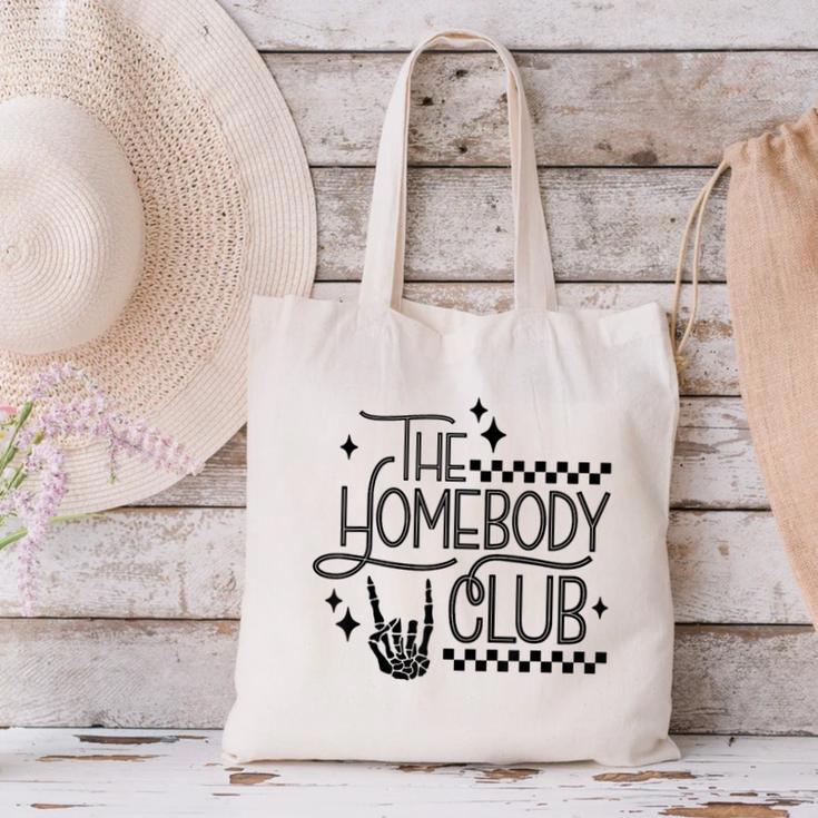 The Homebody Club Retro Introvert Antisocial Canvas Tote Bag