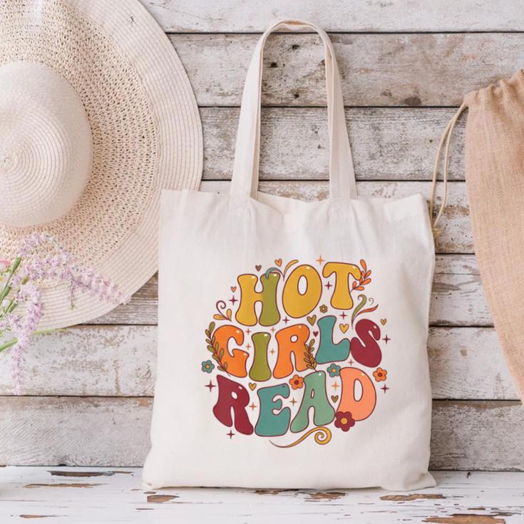 Hot Girls Read Aesthetic Book Lover Reading Canvas Tote Bag