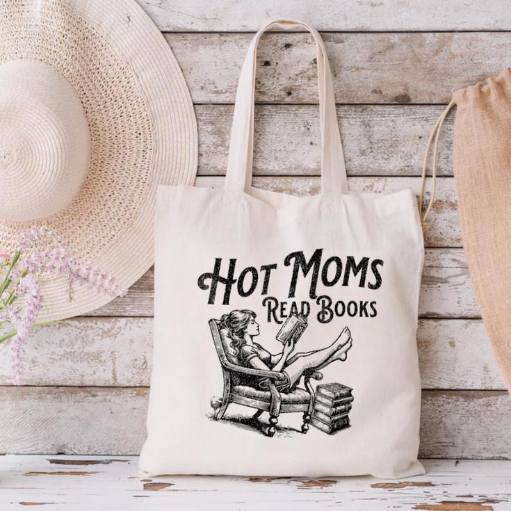 Hot Moms Read Books For Moms Book Lover Canvas Tote Bag