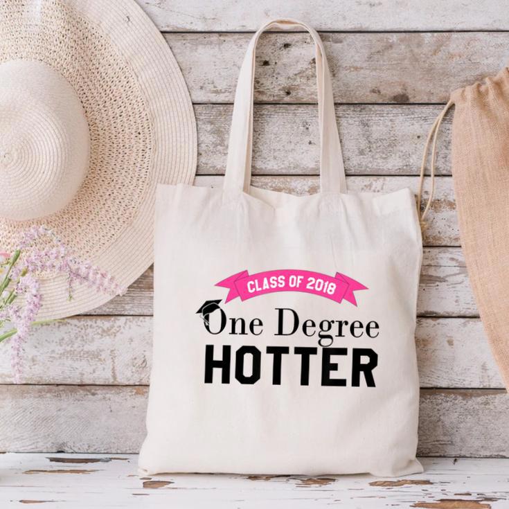 Hotter By One Degree Class Of 2018 Graduation T-Shirt Canvas Tote Bag