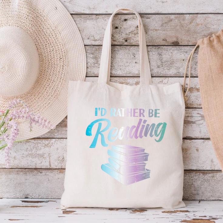 Id Rather Be Reading Book Librarian Men Women Kids Canvas Tote Bag