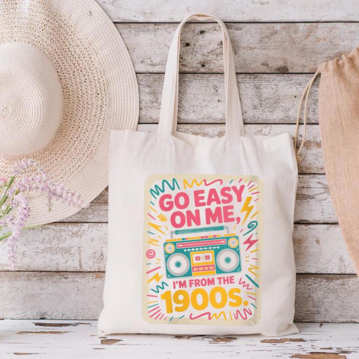 I'm From The 1900s 80s Millennial Boom Box Radio Canvas Tote Bag