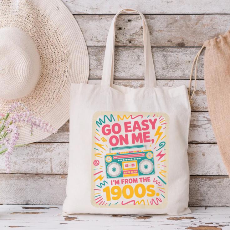 I'm From The 1900s 80s Millennial Boom Box Radio Premium Canvas Tote Bag