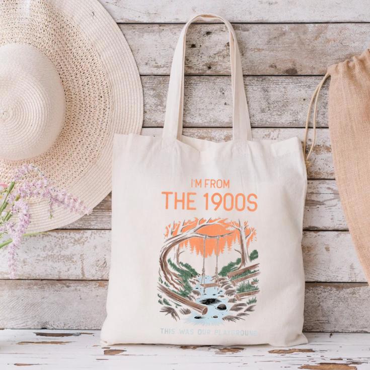 I'm From The 1900s This Was Our Playground Retro Canvas Tote Bag I'm From The 1900s This Was Our Playground Retro Canvas Tote Bag