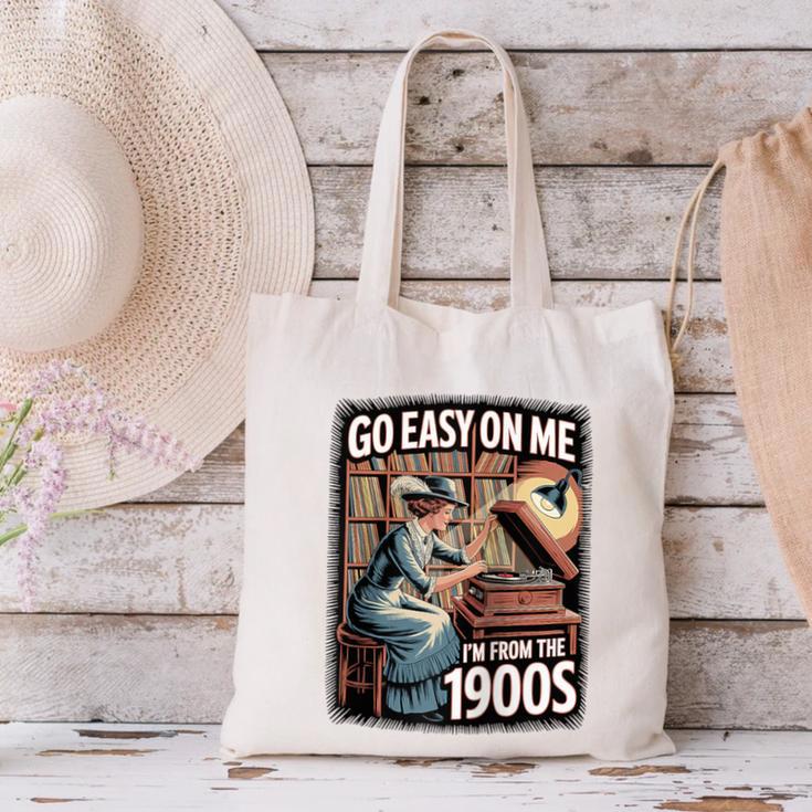 I'm From The 1900s Vinyl Record Lover For Women Raglan Baseball Tee Canvas Tote Bag I'm From The 1900s Vinyl Record Lover For Women Raglan Baseball Tee Canvas Tote Bag