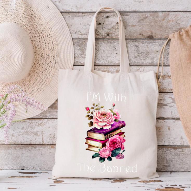 I'm With The Banned Books Bold Statement Against Censorshi Canvas Tote Bag