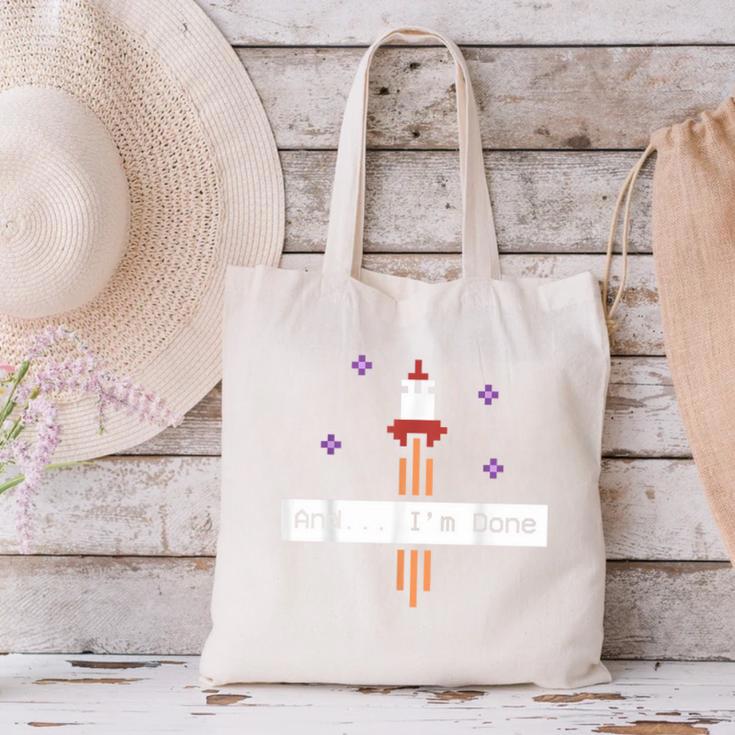 And I'm Done Rocket Graduation Retro Look Canvas Tote Bag
