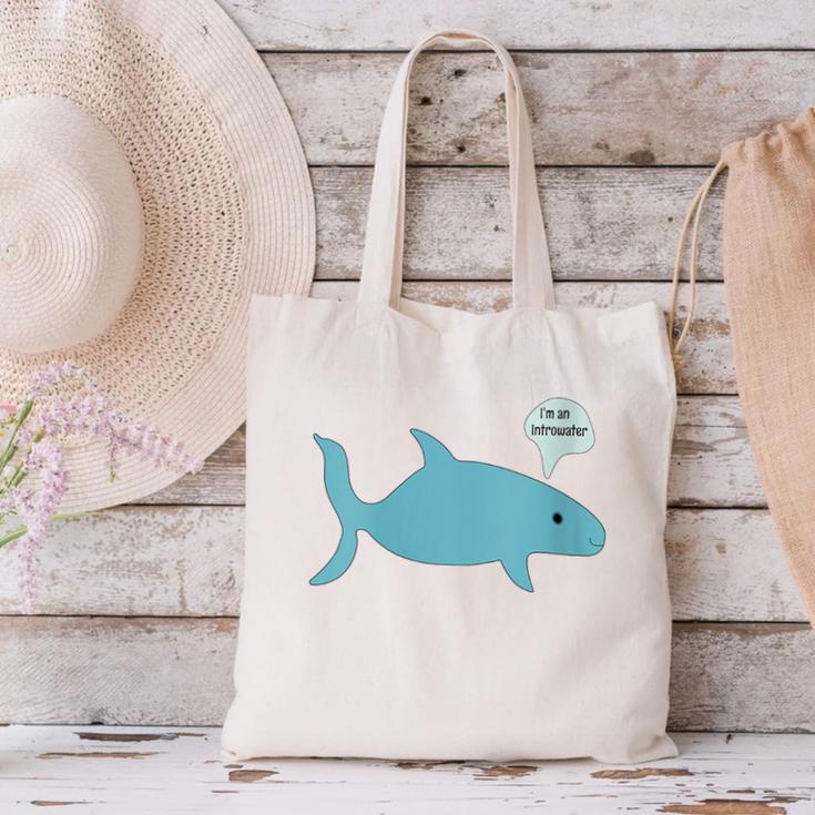 I'm An Introwater Cute Whale I'm An Introvert Canvas Tote Bag