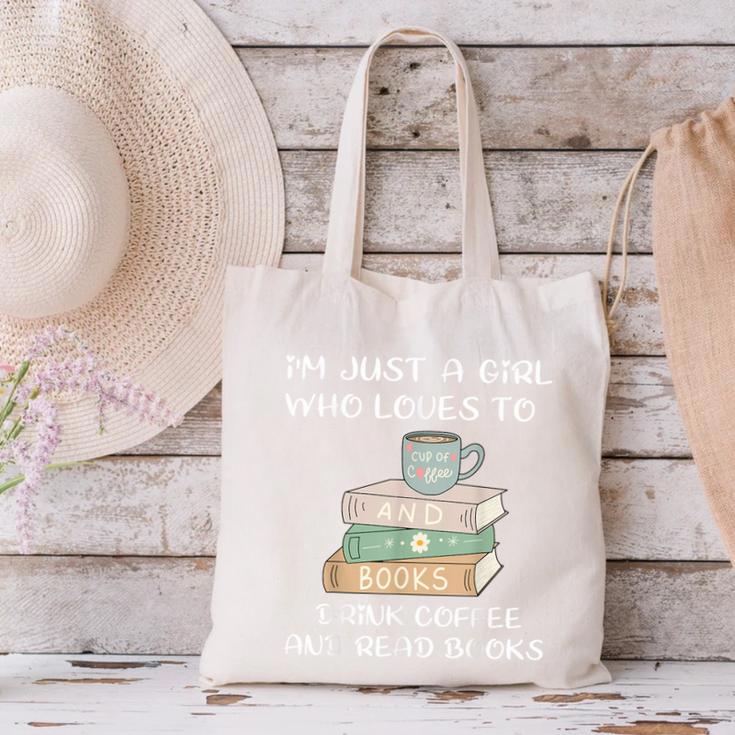 I'm Just a Girl Who Loves To Drink Coffee And Read Books Canvas Tote Bag