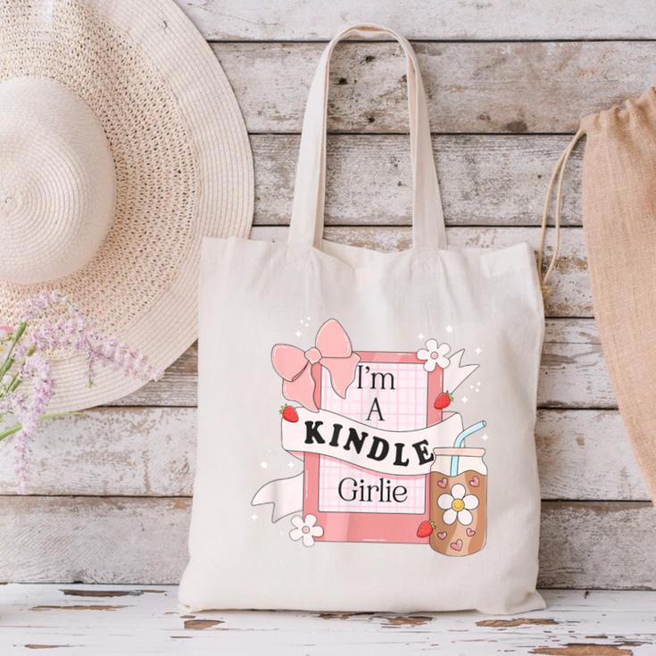 I'm A Kindle Girlie Book Lover Bookish Canvas Tote Bag I'm A Kindle Girlie Book Lover Bookish Canvas Tote Bag