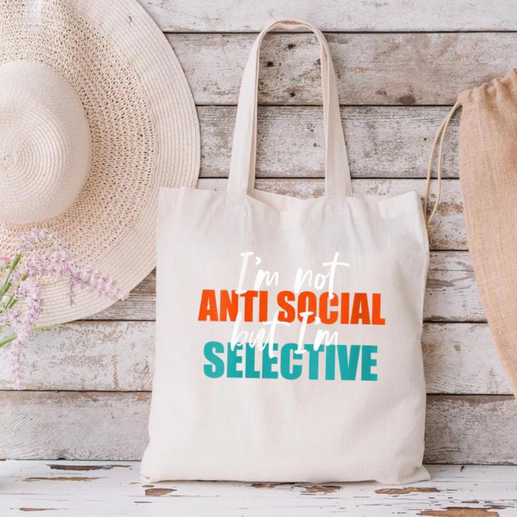 I'm Not Anti-Social But I'm Selective Introvert Canvas Tote Bag