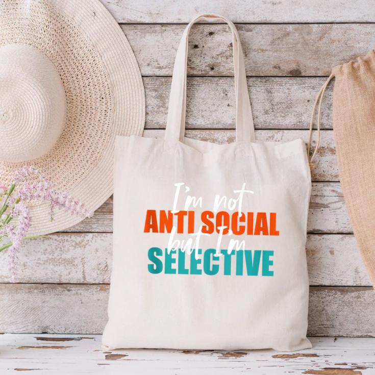 I'm Not Anti-Social But I'm Selective Introvert Canvas Tote Bag