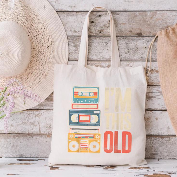 I'm This Old Vintage Cassette Tape Nostalgia Canvas Tote Bag