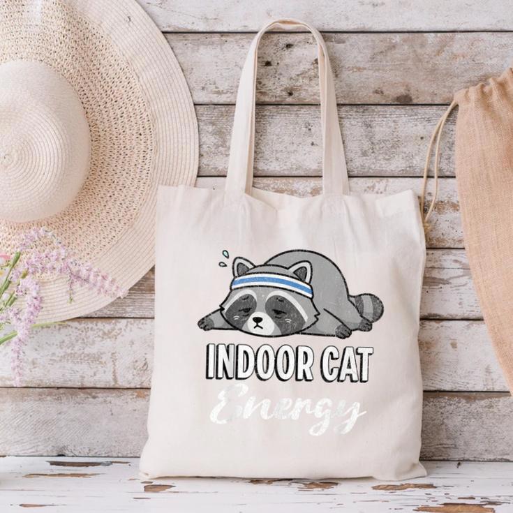 Indoor Cat Energy Raccoon Introvert Anti Social Mascot Canvas Tote Bag Indoor Cat Energy Raccoon Introvert Anti Social Mascot Canvas Tote Bag