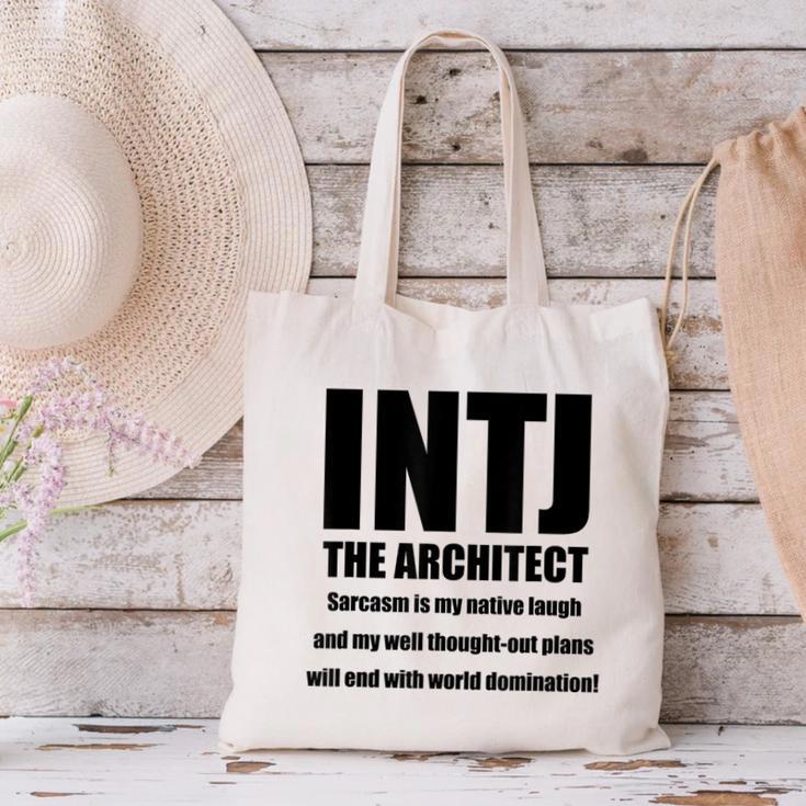 INTJ Architect Personality Introvert Sarcastic Canvas Tote Bag