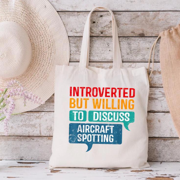 Introvert Aircraft Spotting Lovers Men & Women Canvas Tote Bag
