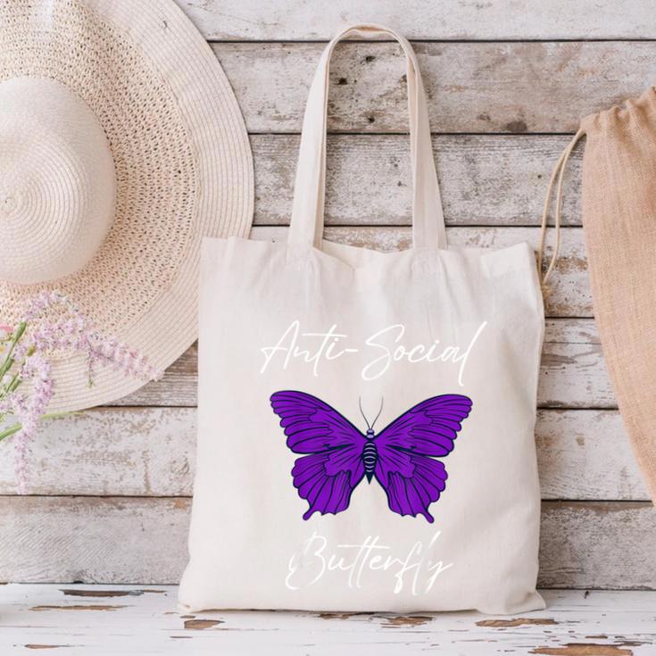 Introvert Antisocial Butterfly For Women Men Canvas Tote Bag Introvert Antisocial Butterfly For Women Men Canvas Tote Bag