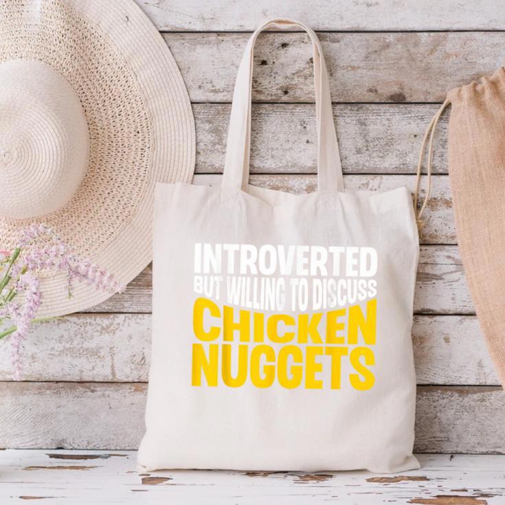 Introvert Antisocial Chicken Nugget Lover Foodie Canvas Tote Bag
