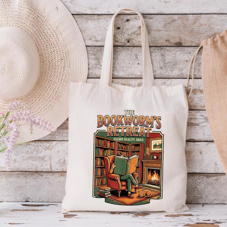 Introvert Book Lover The Bookworm's Retreat Canvas Tote Bag Introvert Book Lover The Bookworm's Retreat Canvas Tote Bag