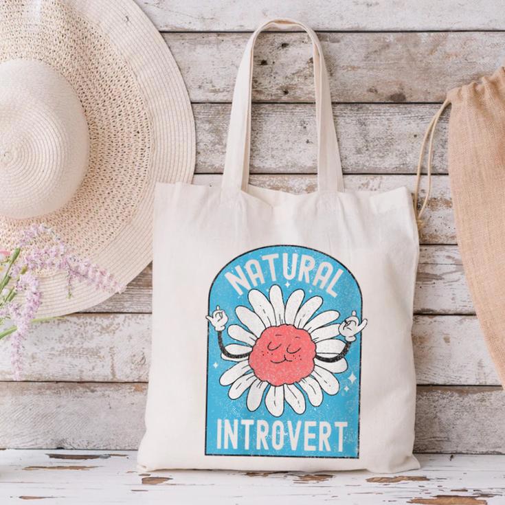 Introvert Cute Anti-Social Shy Person Inner Strength Canvas Tote Bag