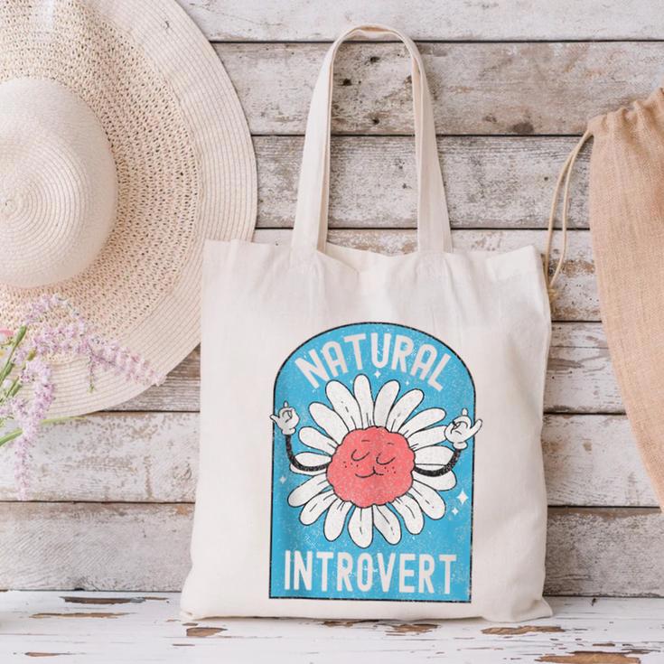Introvert Cute Anti-Social Shy Person Inner Strength Canvas Tote Bag