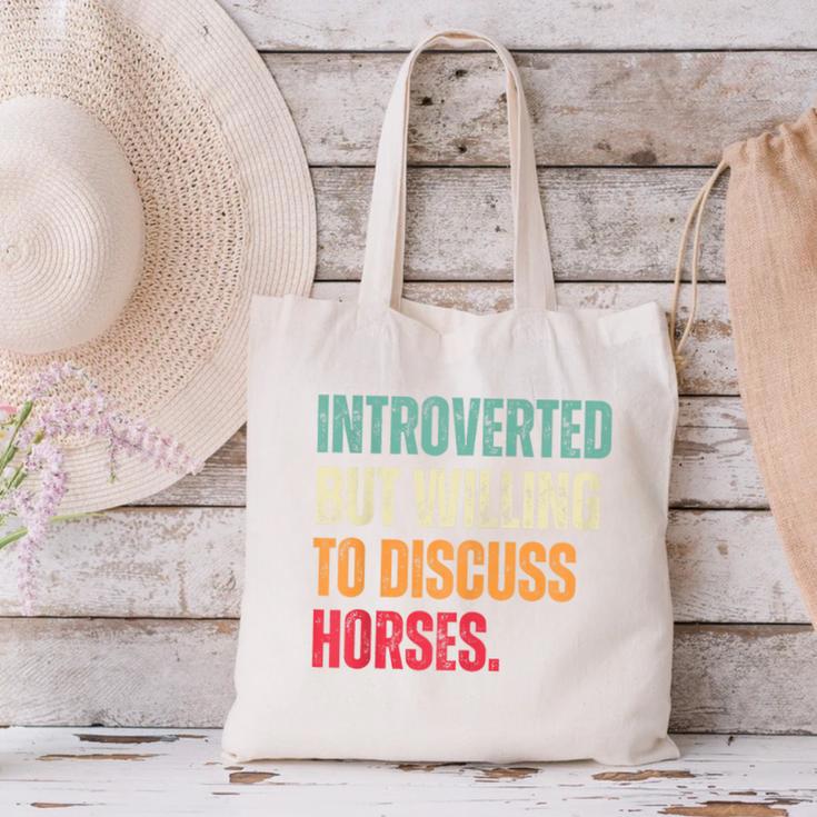 Introvert Cute Horse Lover Horse Riding Equestrian Canvas Tote Bag