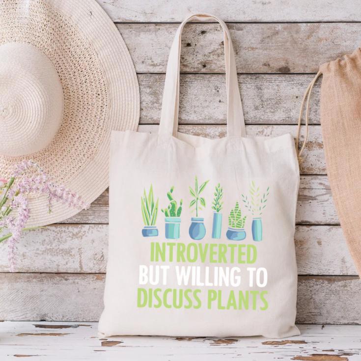 Introvert Farming Life Gardening For Geeky Plant Lover Canvas Tote Bag
