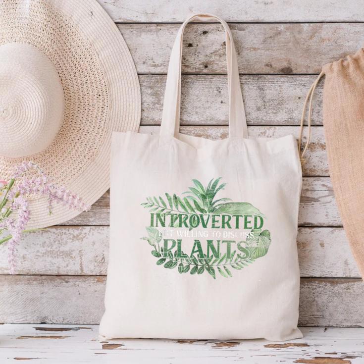 Introvert GardenerPlants Canvas Tote Bag Introvert GardenerPlants Canvas Tote Bag