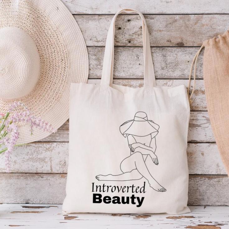 Introvert Health Aware Acceptance Beauty Art Canvas Tote Bag Introvert Health Aware Acceptance Beauty Art Canvas Tote Bag