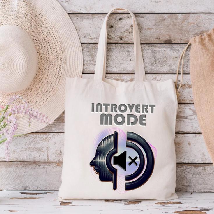 Introvert Mode Finding Inner Peace In Silence Canvas Tote Bag Introvert Mode Finding Inner Peace In Silence Canvas Tote Bag