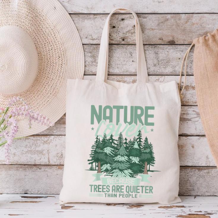 Introvert Nature Lover Introverted Forest Lover & Tree Canvas Tote Bag