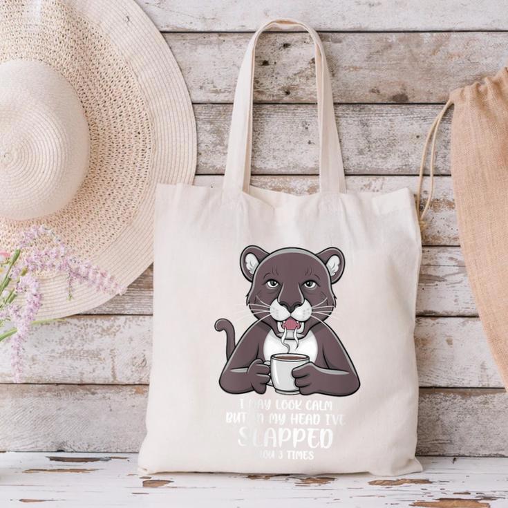 Introvert Panther And Coffee Lovers Canvas Tote Bag
