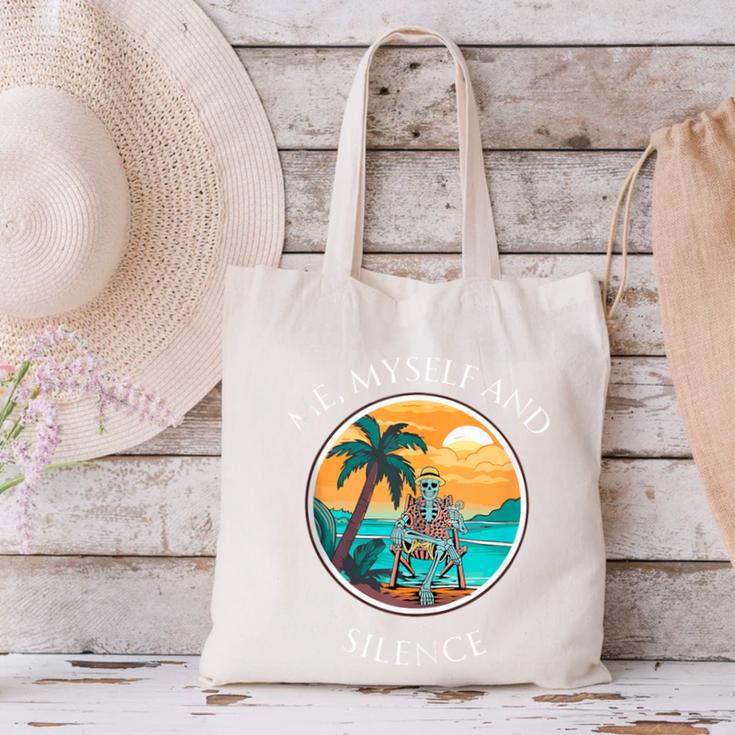 Introvert Relaxation Me Myself And Silence Summer Vacation Canvas Tote Bag