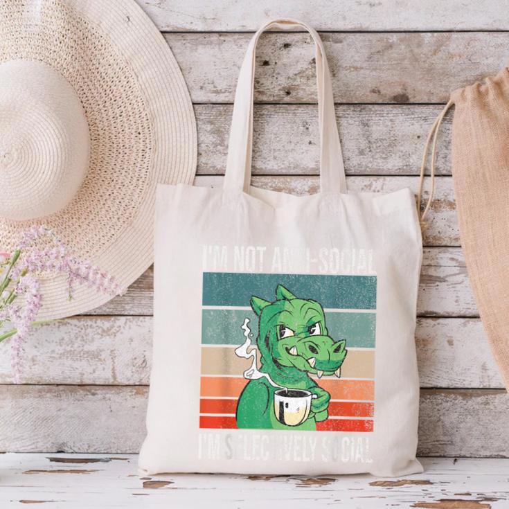 Introvert Selectively Social Anti-Social Shy Canvas Tote Bag