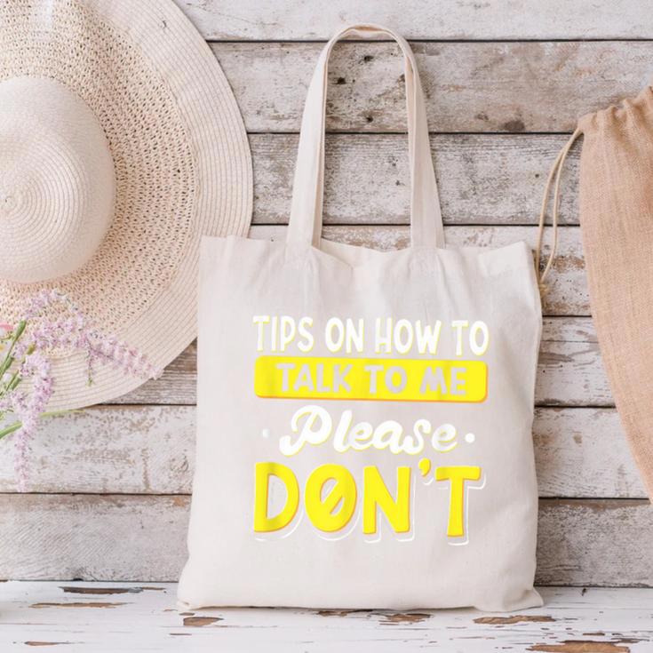 Introvert Tips On How To Talk To Me Please Don't Antisocial Canvas Tote Bag Introvert Tips On How To Talk To Me Please Don't Antisocial Canvas Tote Bag