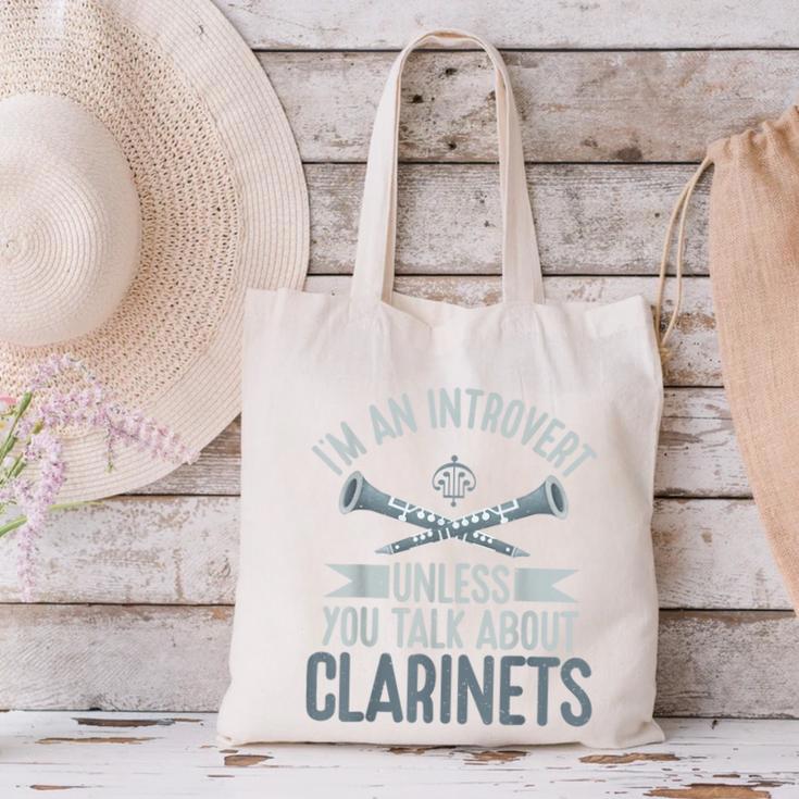 Im An Introvert Unless You Talk About Clarinets Canvas Tote Bag Im An Introvert Unless You Talk About Clarinets Canvas Tote Bag