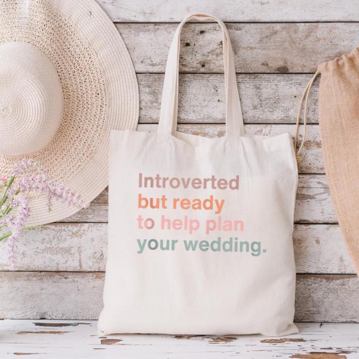 Introvert Wedding Planning Introverted Wedding Planner Canvas Tote Bag Introvert Wedding Planning Introverted Wedding Planner Canvas Tote Bag