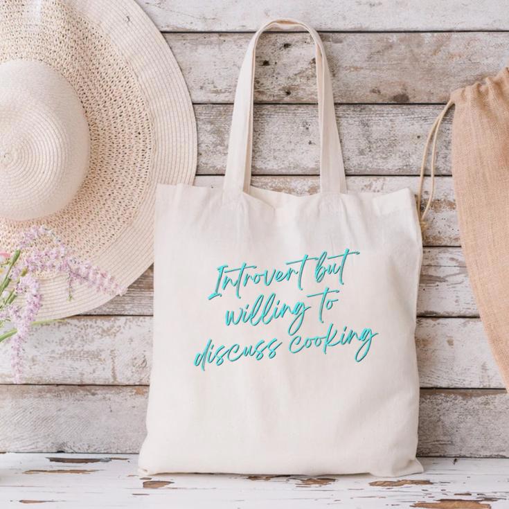 Introvert But Willing To Discuss Cooking Canvas Tote Bag Introvert But Willing To Discuss Cooking Canvas Tote Bag